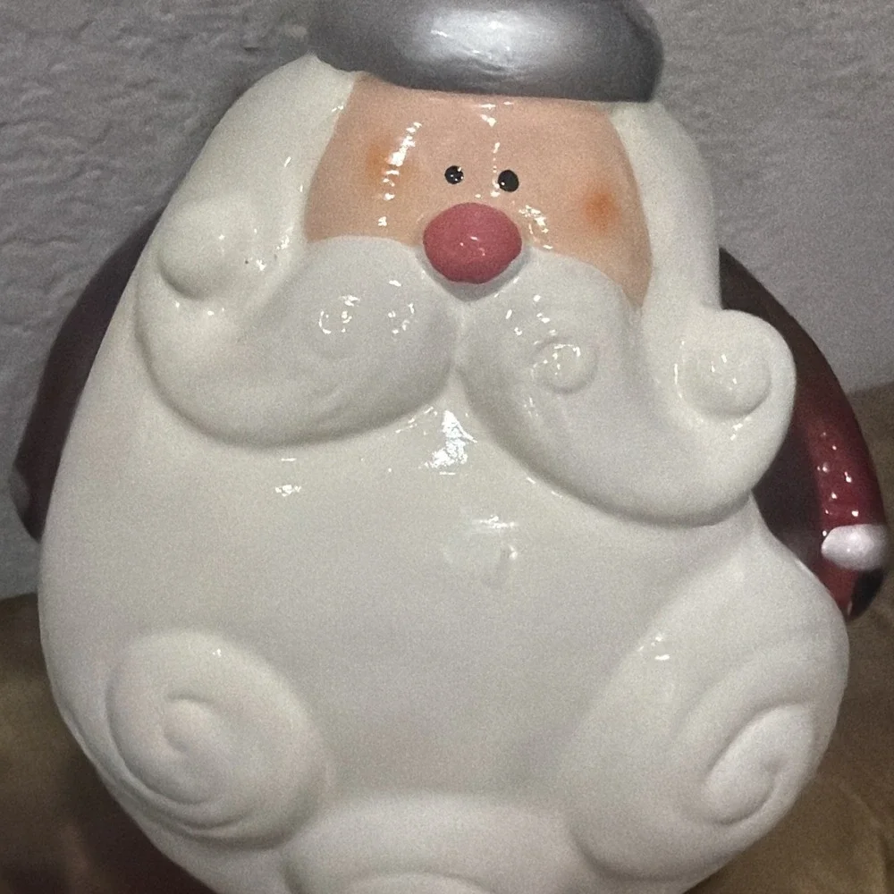Christmas Decor Vintage Pier 1 2012 Ceramic Santa Roly Poly Santa Claus 11